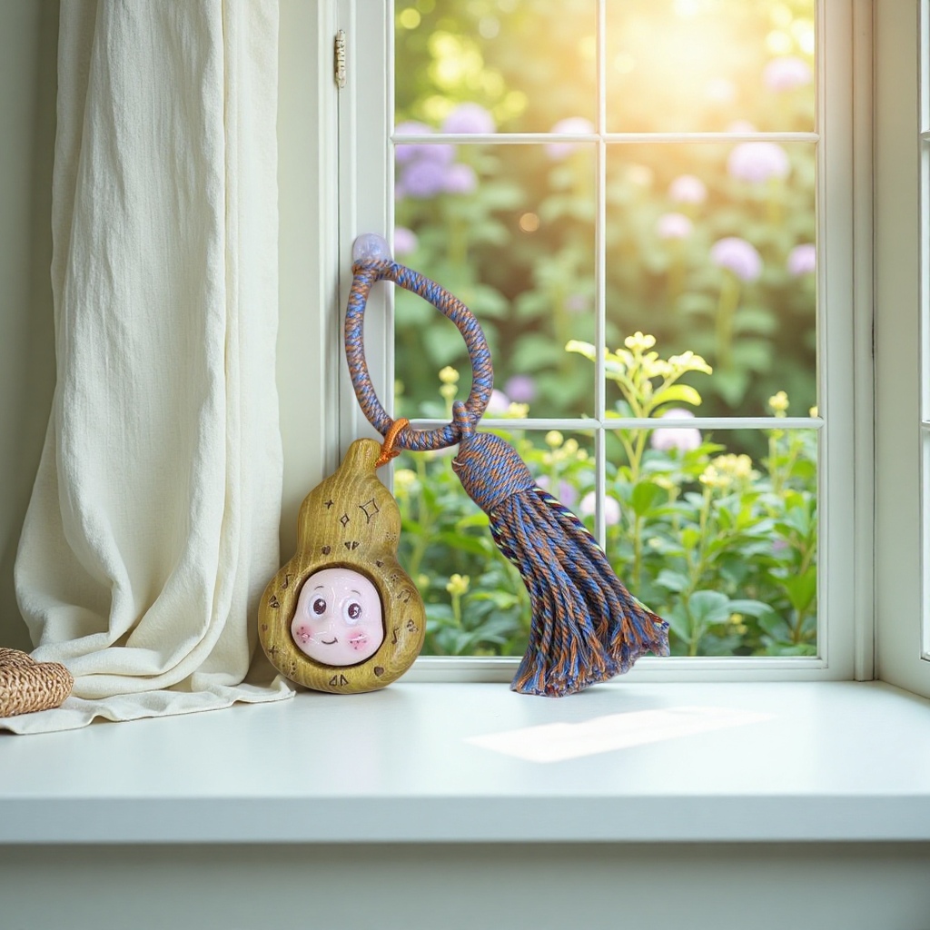 Wooden gourd pendants, hand-carved from natural logs, are home feng shui decorations details Picture