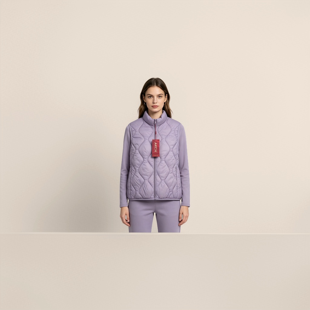 The multi-color diamond-patterned down cotton vest is light, thin and warm for women Application Scenario