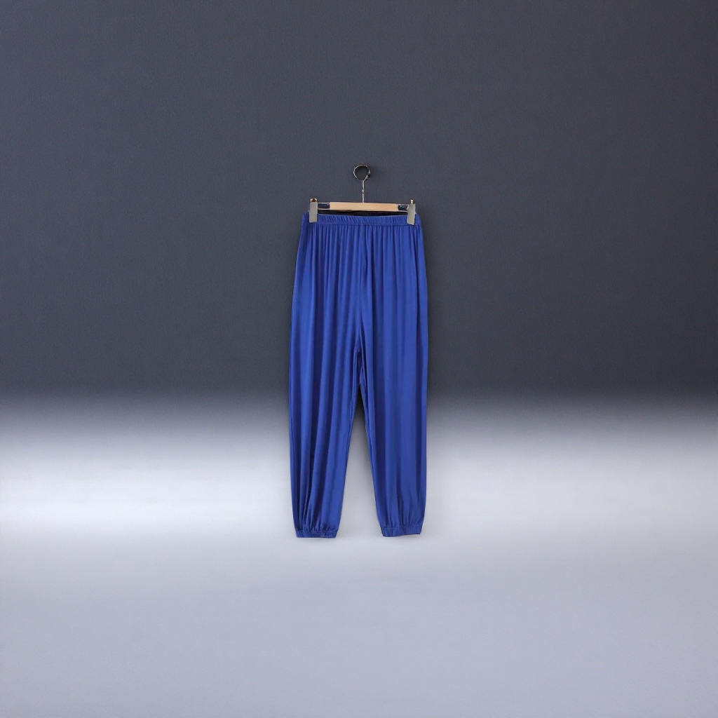 Blue high-waisted straight-leg casual pants are slimming and versatile for both men and women Specification image