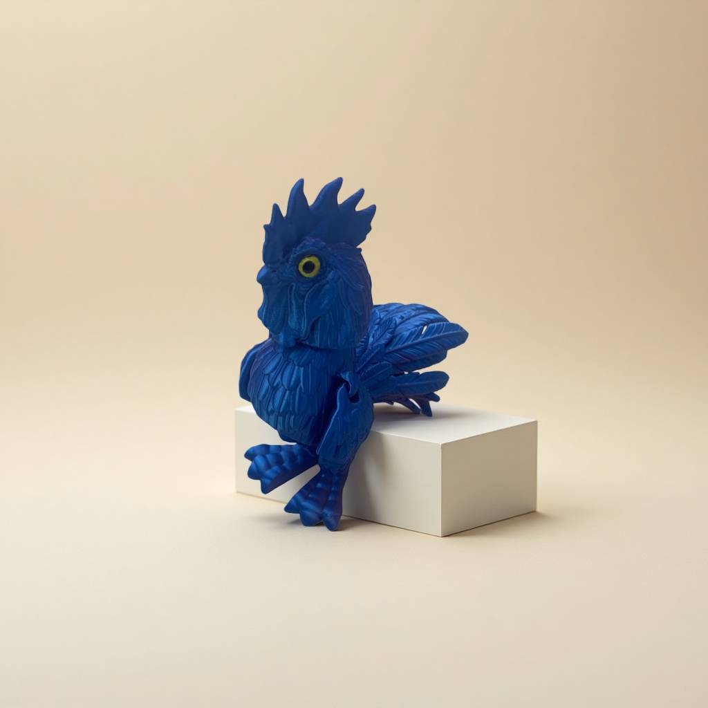 蓝色公鸡毛绒玩具可爱儿童益智安抚玩偶