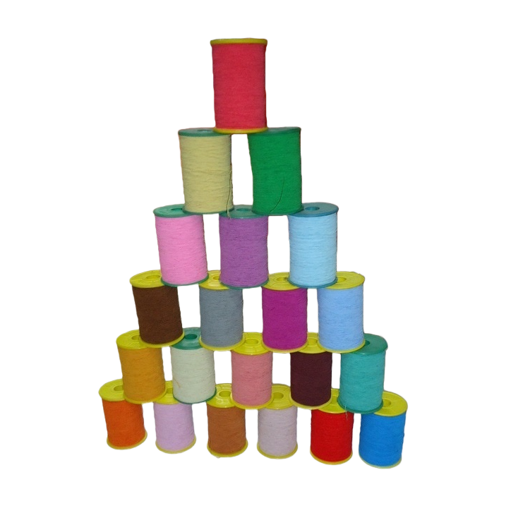 Creative DIY handcrafted materials for colorful spool stacked pyramid decorative ornaments Item Picture