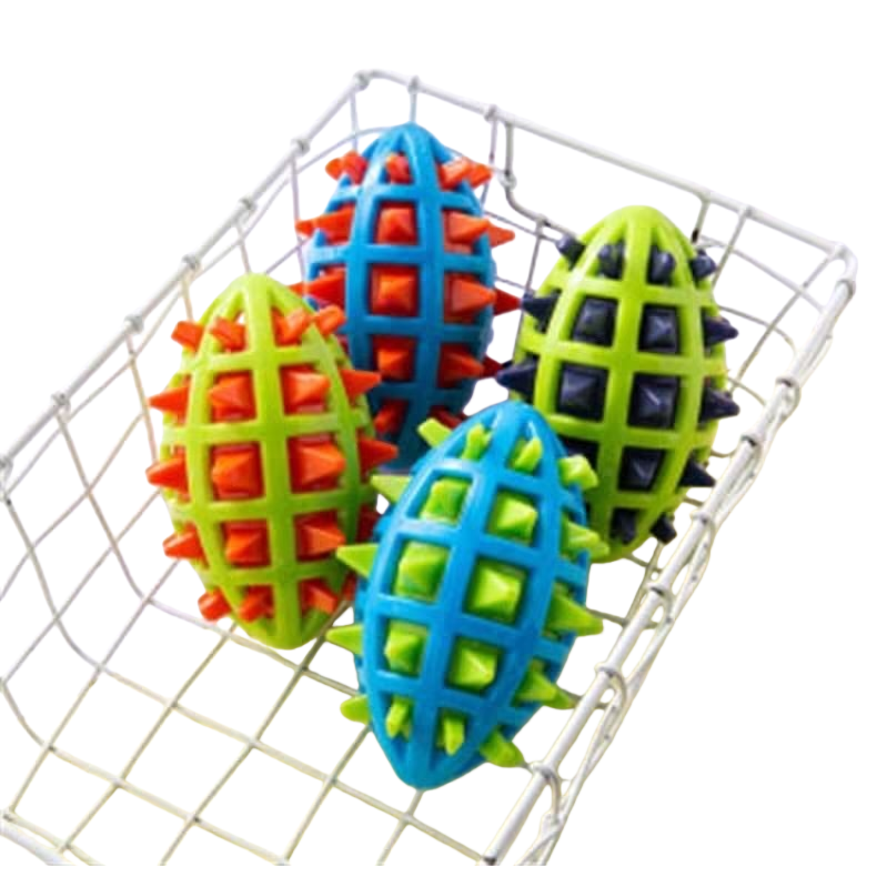 Pet supplies factory wholesale tpr pet toys, two-color rugby balls, voiceover teething dog toys, cross-border new Item Picture