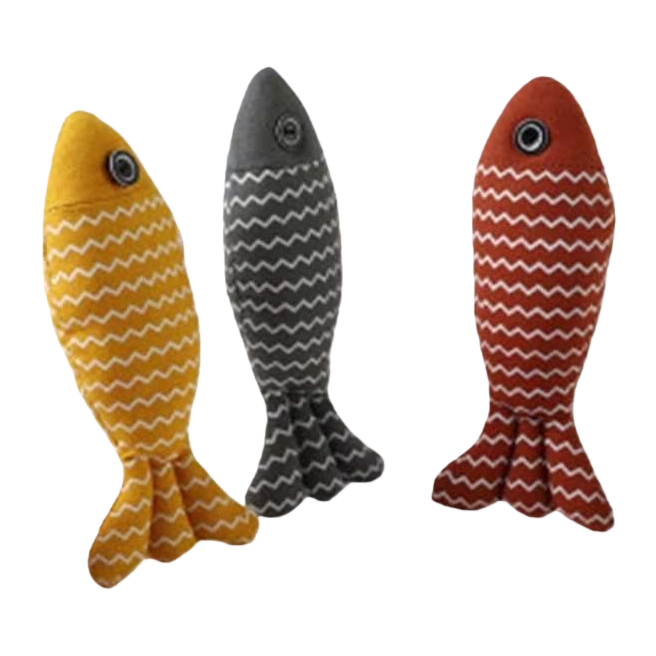 Plush simulation fish with catnip, pet cat toys, three-color fish for playing with cats, cross-border plush wholesale Item Picture