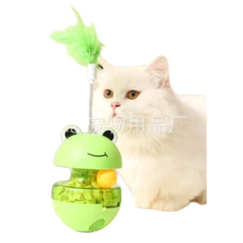 Cat toys for self-entertainment and boredom, untoppling dolls, cat toys for food leakage, feather toys for playing with cats, new cross-border pet toys Item Picture