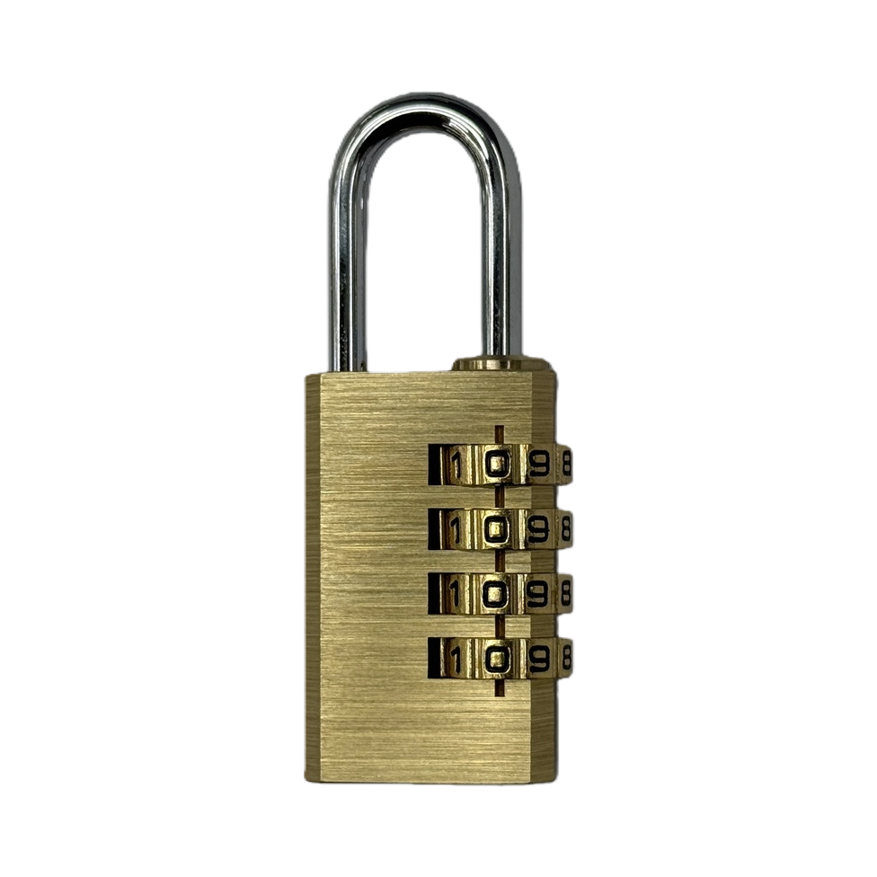 Golden combination lock, brass anti-picking padlock, special silent design for travel luggage Item Picture