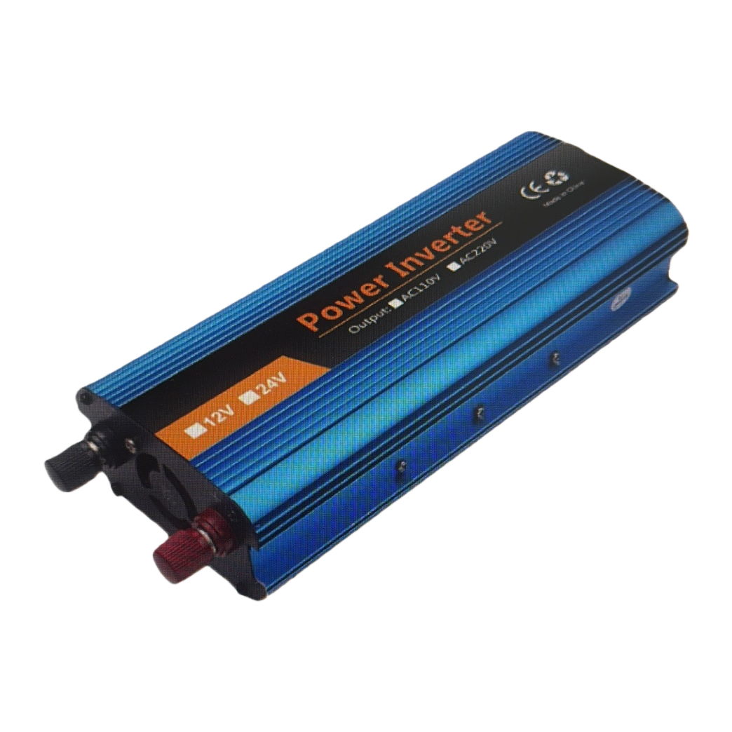 Blue power inverter with pure copper core for efficient heat dissipation, 12V to 220V, suitable for both home and car use Item Picture