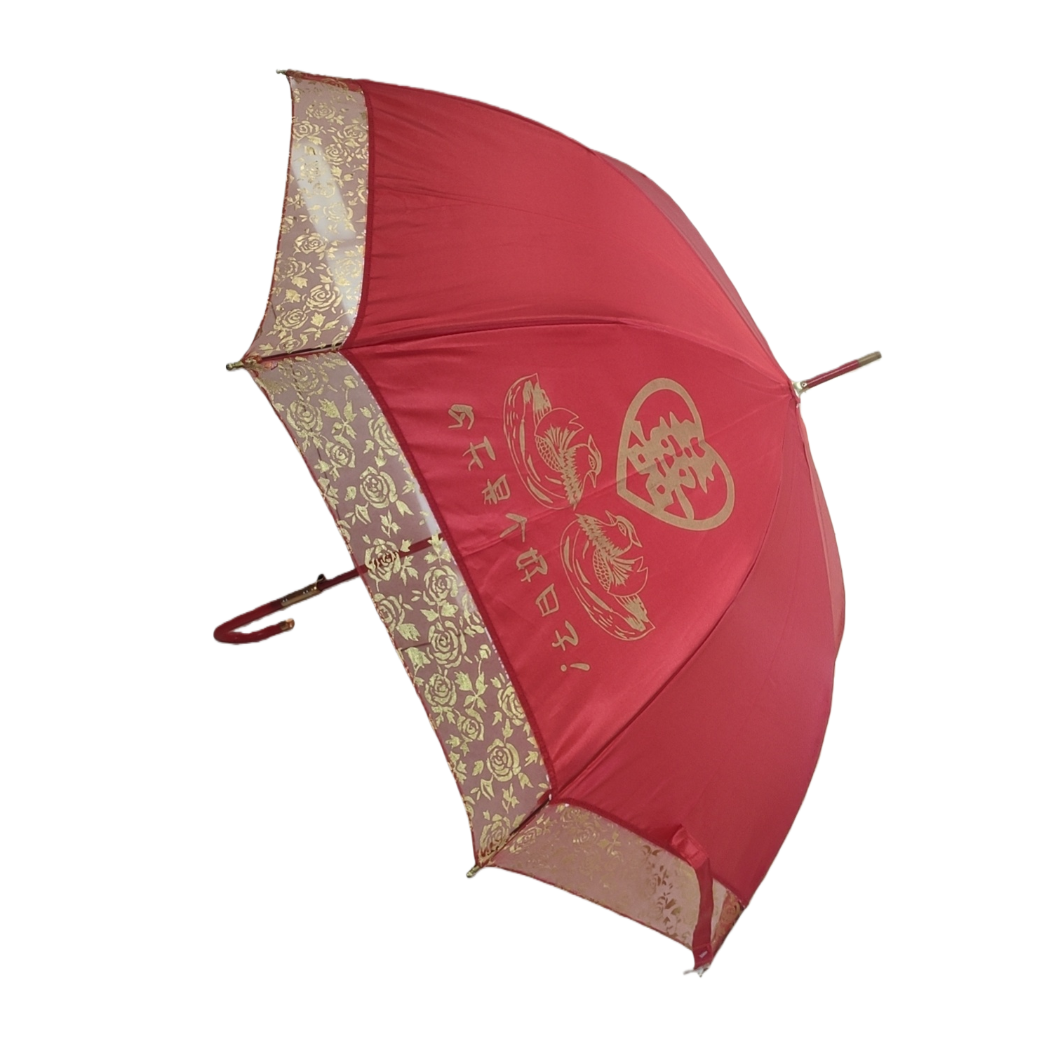 Red all-weather automatic umbrella, waterproof, sun-proof, lightweight folding umbrella Item Picture