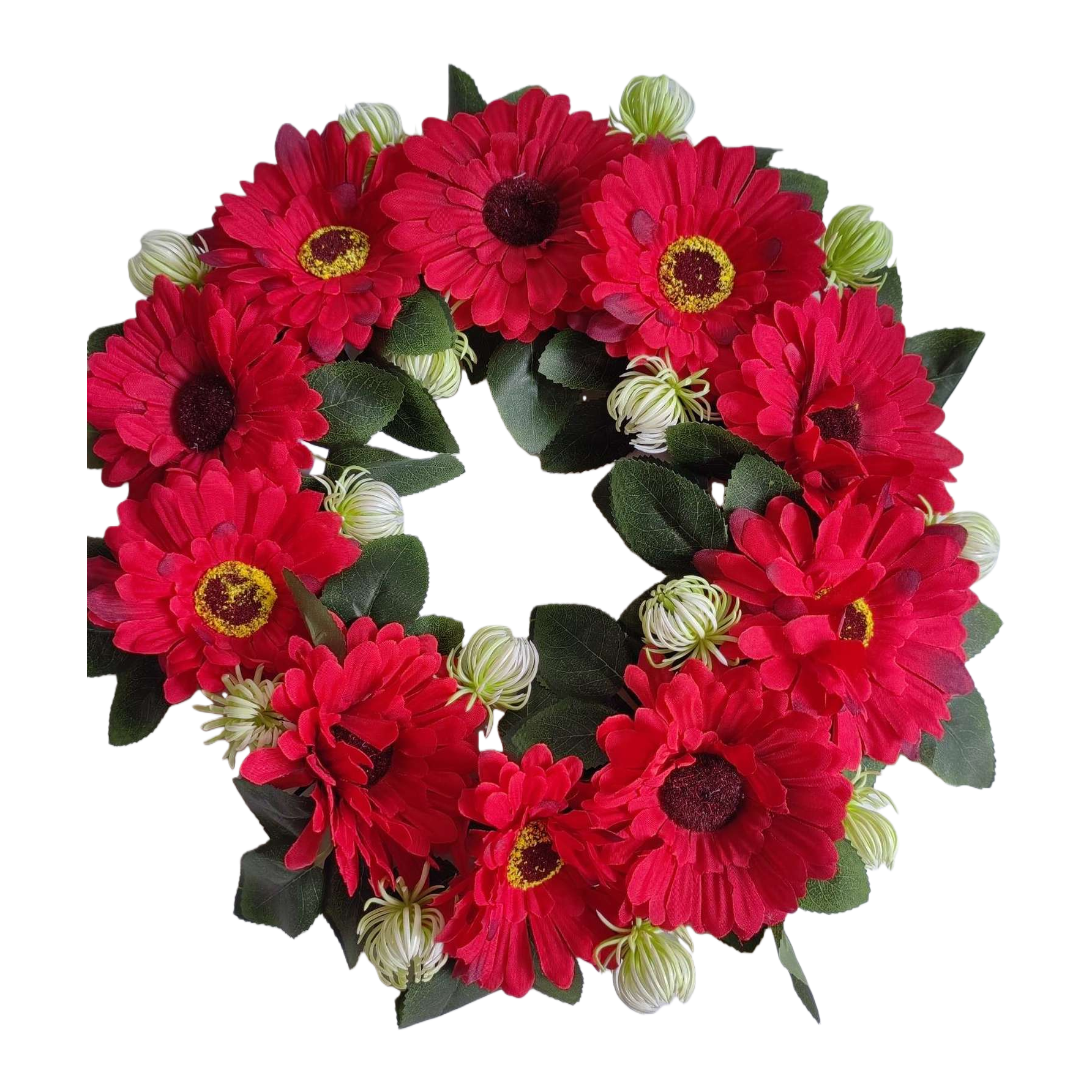 Red gerbera simulation garlands are used to decorate home wedding arrangements Item Picture