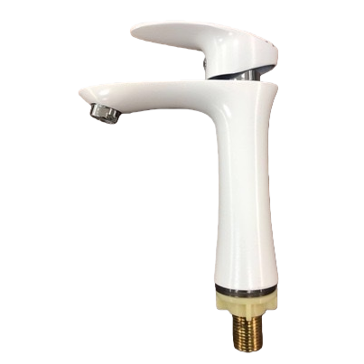 White single-handle faucet, stainless steel kitchen pull-out cold and hot dual-control sink faucet Item Picture