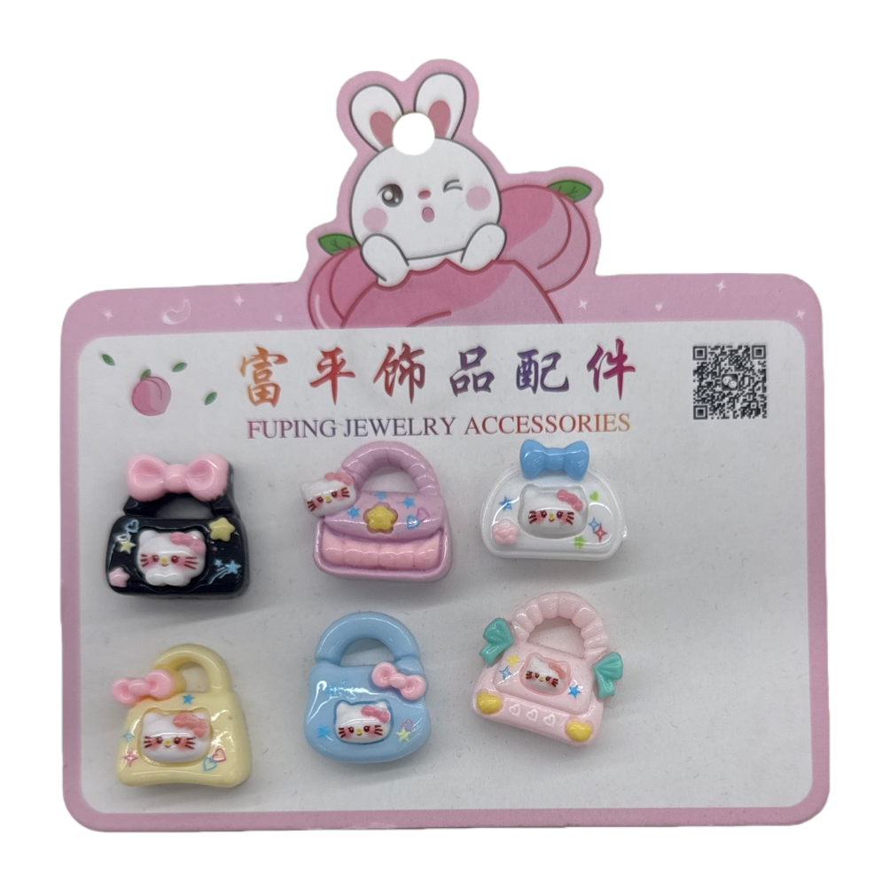 Pink card: Six Cartoon small bag accessories and Handmade DIY material sets Item Picture