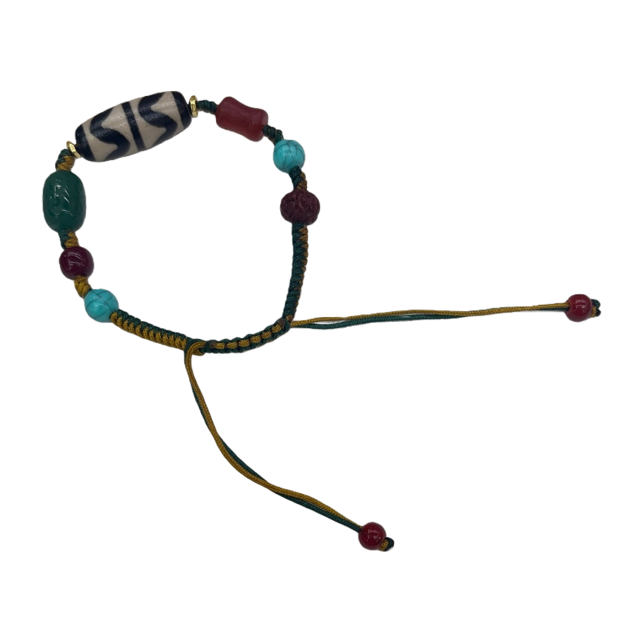 السوار الخرز الملونة، الحجارة الطبيعية ذات الالوان المتعددة الالوان Item Picture