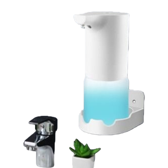 White automatic sensor soap dispenser, contactless hand sanitizer, for bathroom and kitchen use Item Picture