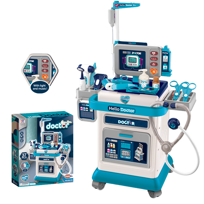 Blue and white medical trolley, a children's toy simulation ambulance Item Picture