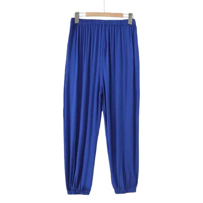 Blue high-waisted straight-leg casual pants are slimming and versatile for both men and women Item Picture