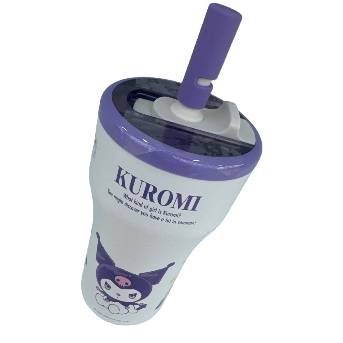 كأس ماء أبيض ذو غطاء أرجواني Item Picture