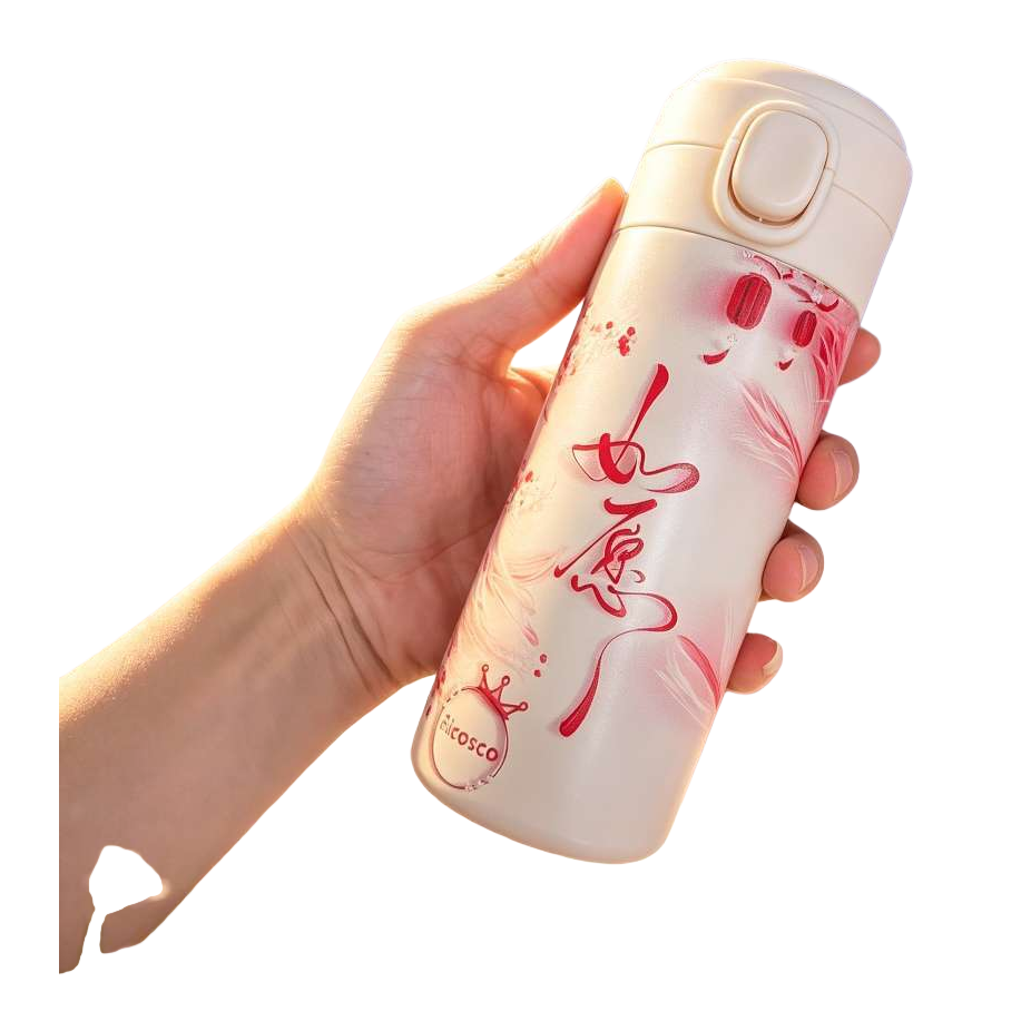 يحمل الكأس البيضاء البيضاء مع خط أحمر Item Picture