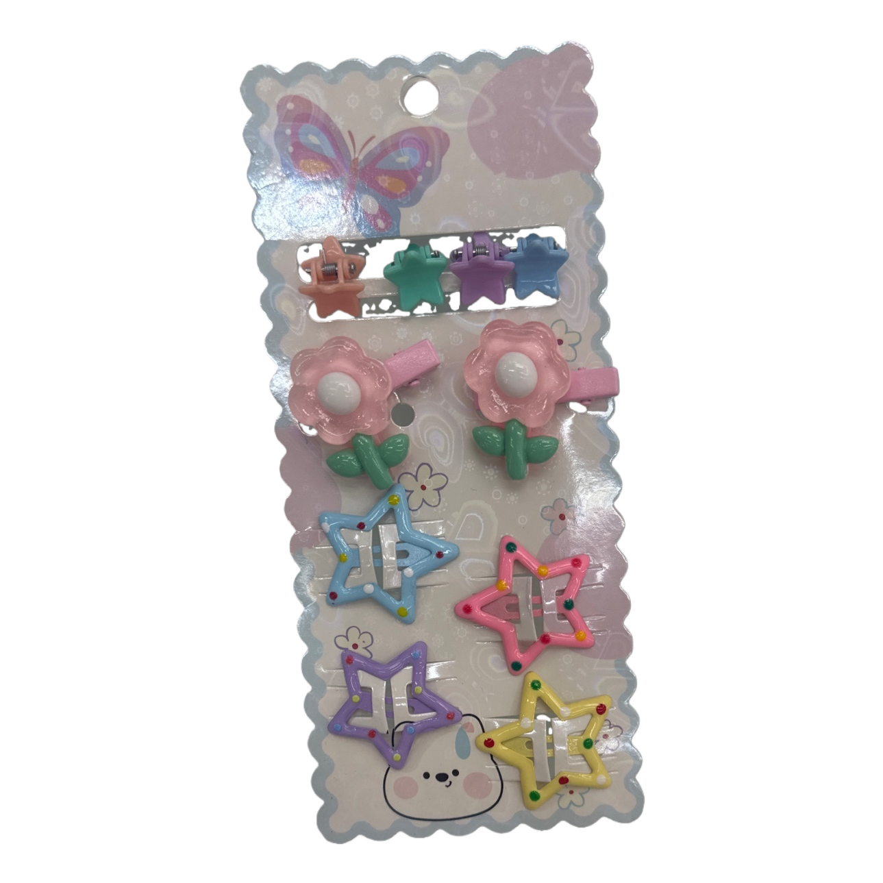 Colorful star and flower hairpin set, a variety of cute headwear combinations for girls Item Picture