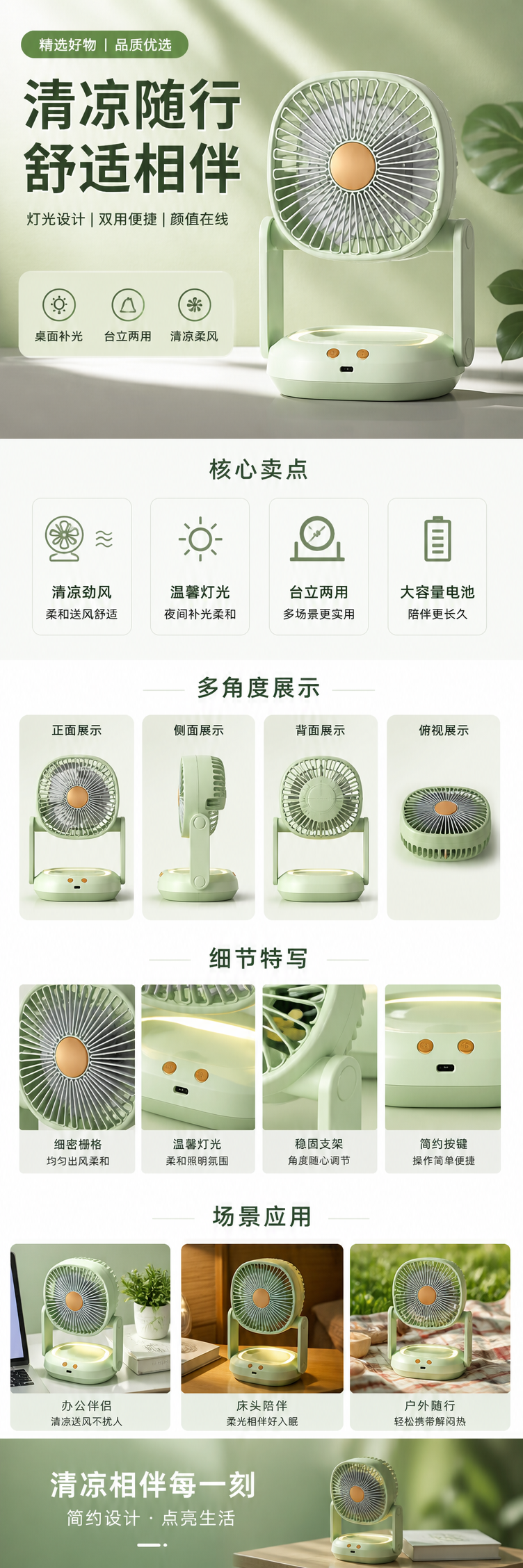 绿色循环扇折叠台式风扇对流循环扇便携小风扇 pic 1