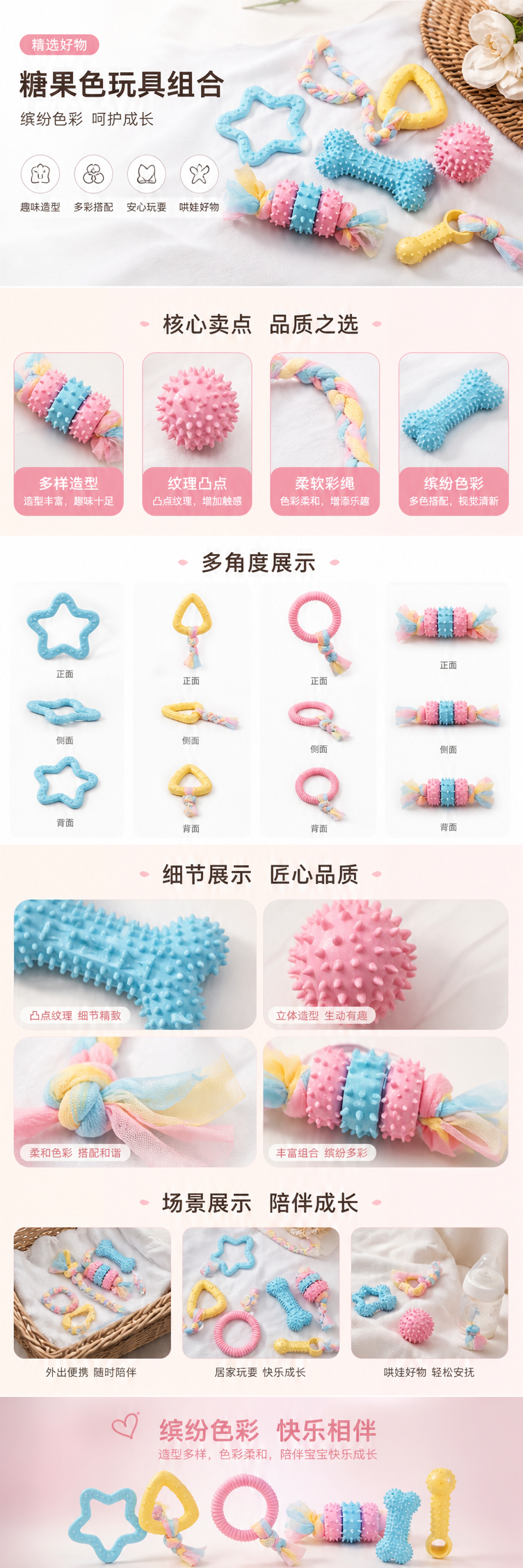 宠物玩具狗狗磨牙棒猫咬胶磨牙洁齿tpr马卡龙玩具宠物用品厂批发1 pic 1