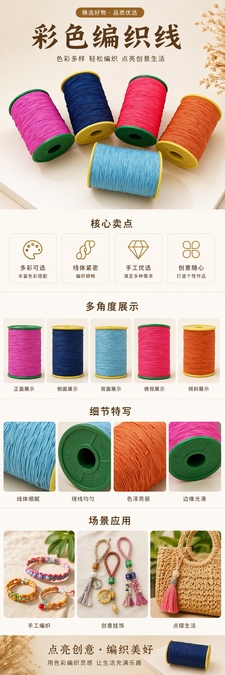彩色线轴 缝纫机专用 多色混装 纯棉绣花线 手工DIY刺绣用 pic 1