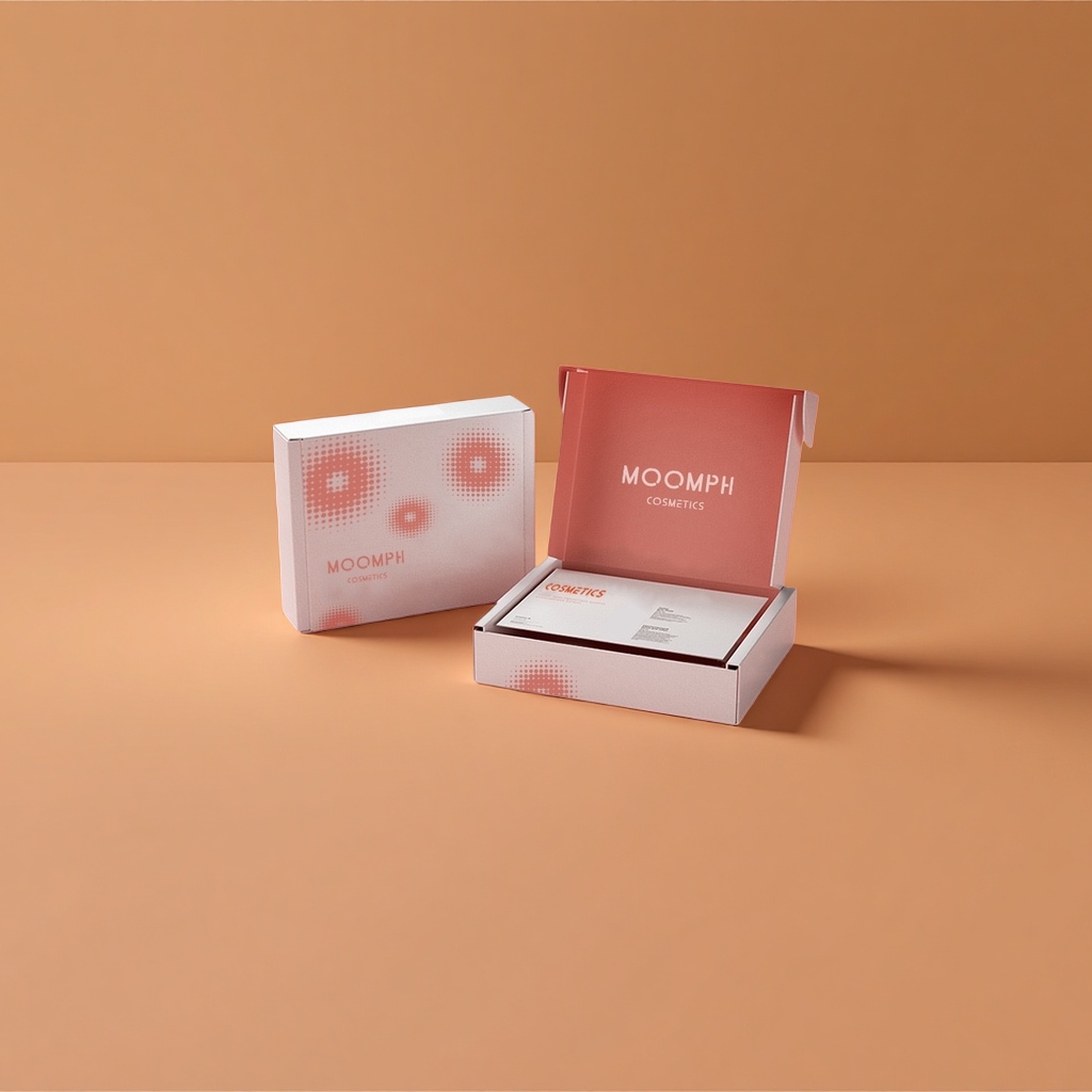 تحتوي صناديق الطائرات البيضاء على أغطية تغليف مستحضرات التجميل MOMOMPH على هيكل داخلي Specification image