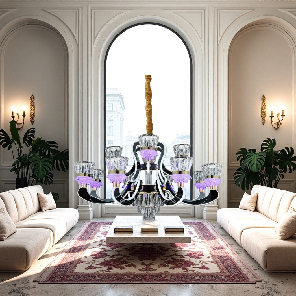 Modern and simple crystal chandelier, Nordic-style LED ceiling lamp for living room and bedroom details Picture