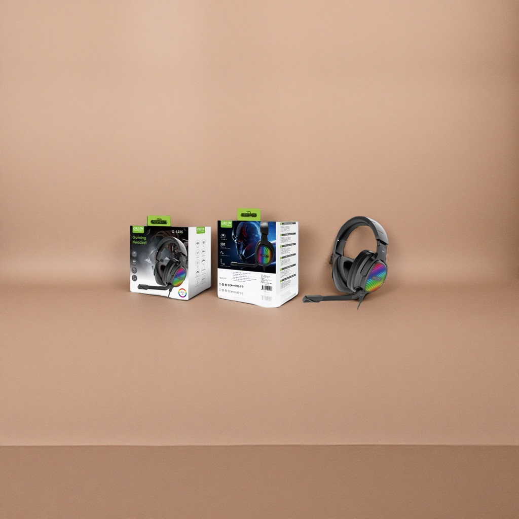 Чёрные иглозащитные наушники с RGB-ламповыми лампами, изогнутыми микрофонами details Picture