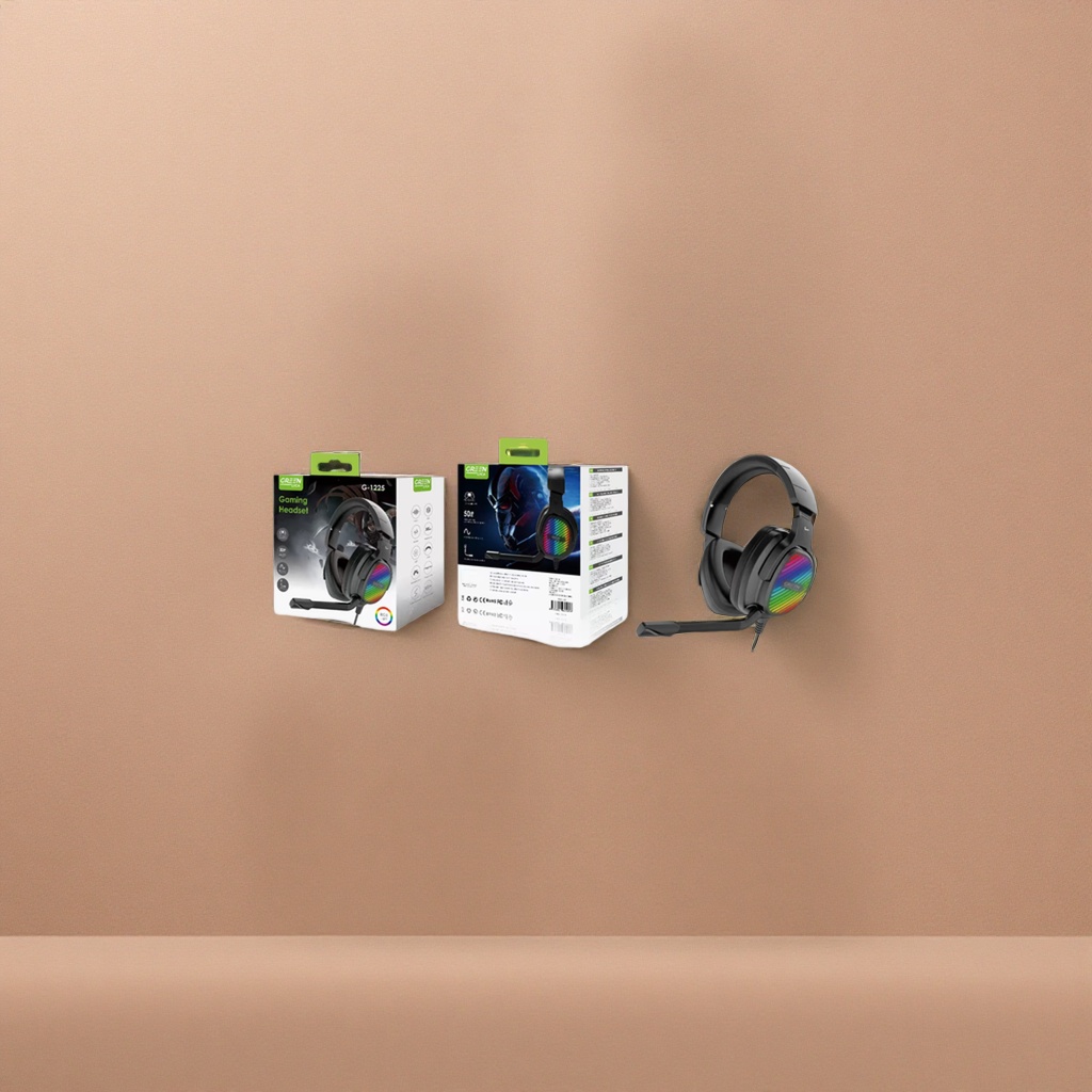 Чёрные иглозащитные наушники с RGB-ламповыми лампами, изогнутыми микрофонами