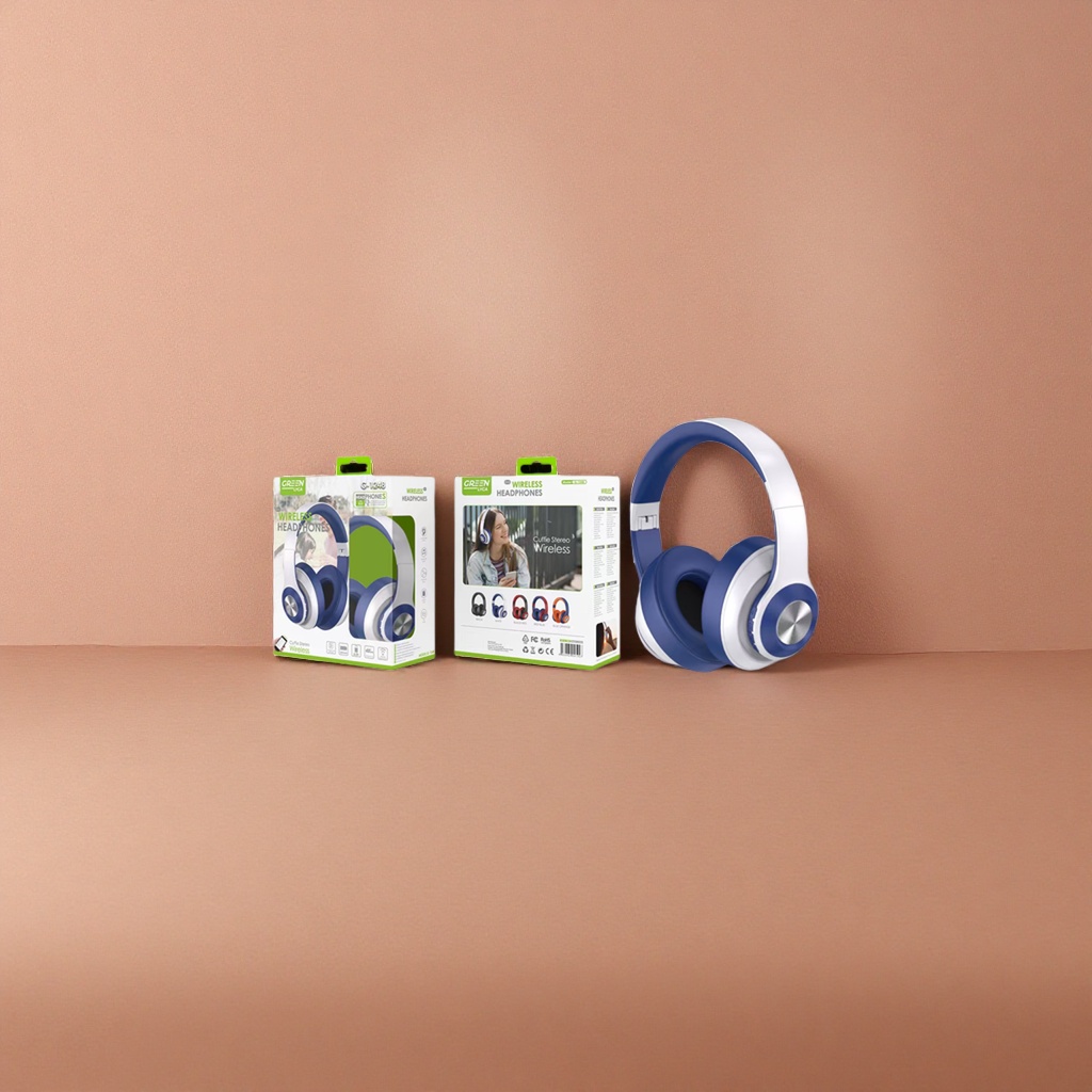 The blue and white wireless Bluetooth headphones are light, comfortable, noise-cancelling and have a long battery life Specification image