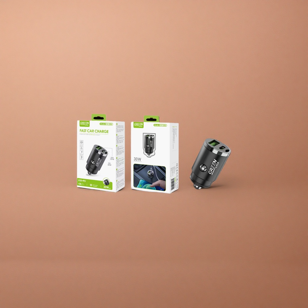 Black car charger with dual USB fast charging for 12V and 24V, compatible with General Motors cigarette lighter details Picture