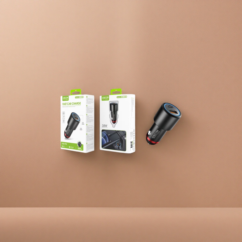 The black car charger with a metal casing and dual fast charging ports is suitable for cars and trucks