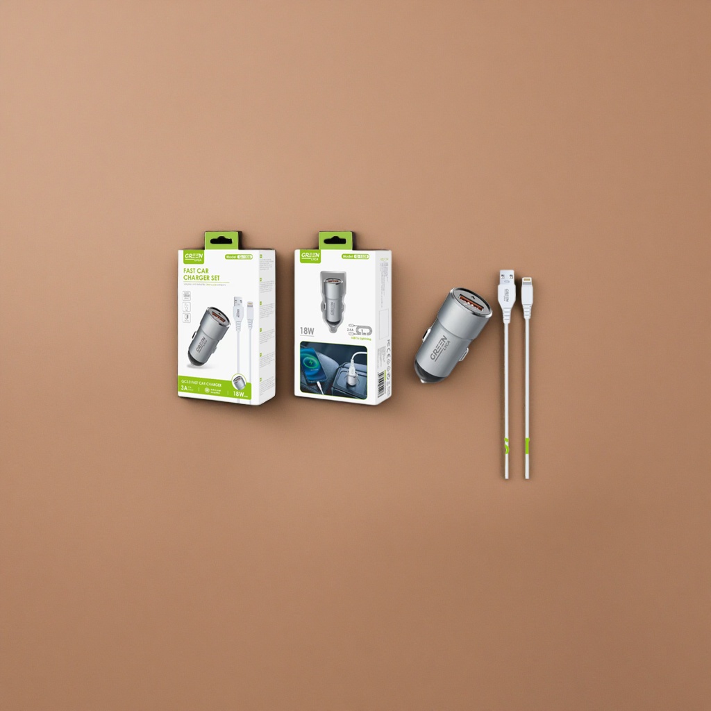银色车载充电器配白色USB线快充兼容多设备 Specification image