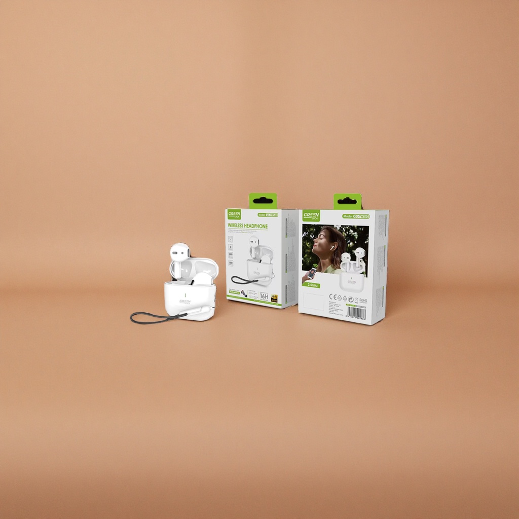 The white wireless headphones and charging case feature Bluetooth 5.3 high-definition sound quality and a battery life of 30 hours Application Scenario