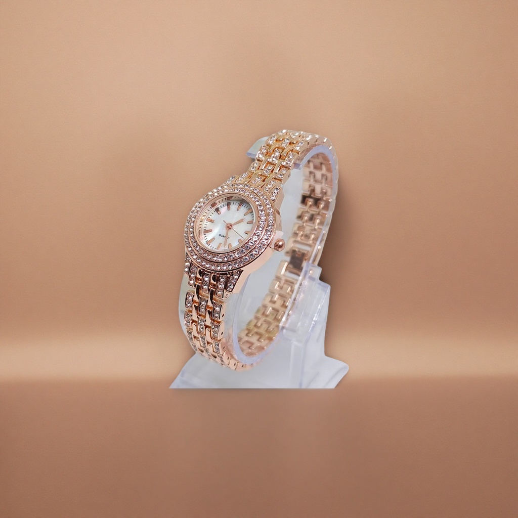 A rose gold diamond-encrusted ladies' watch is fashionable, light luxury, simple and versatile Specification image