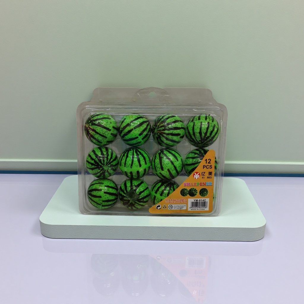 绿色西瓜造型卷笔刀 学生创意文具削铅笔器可爱水果风