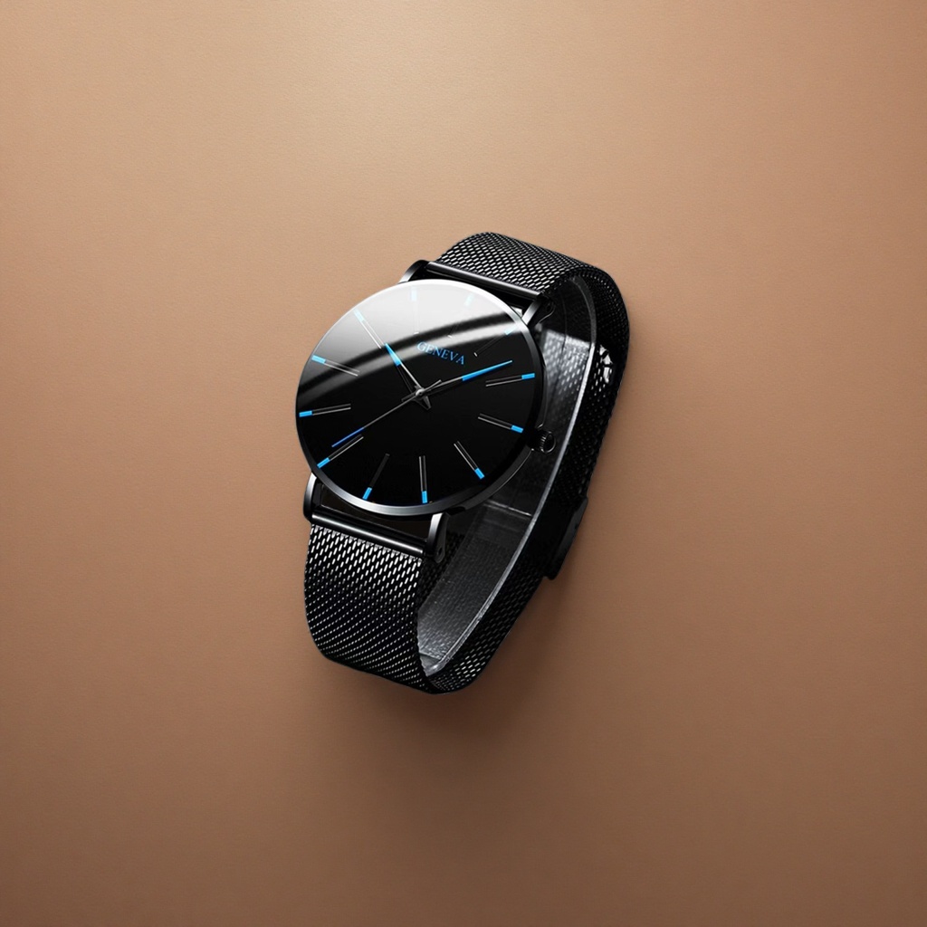 Black dial stainless steel mechanical business dress wristwatch Specification image