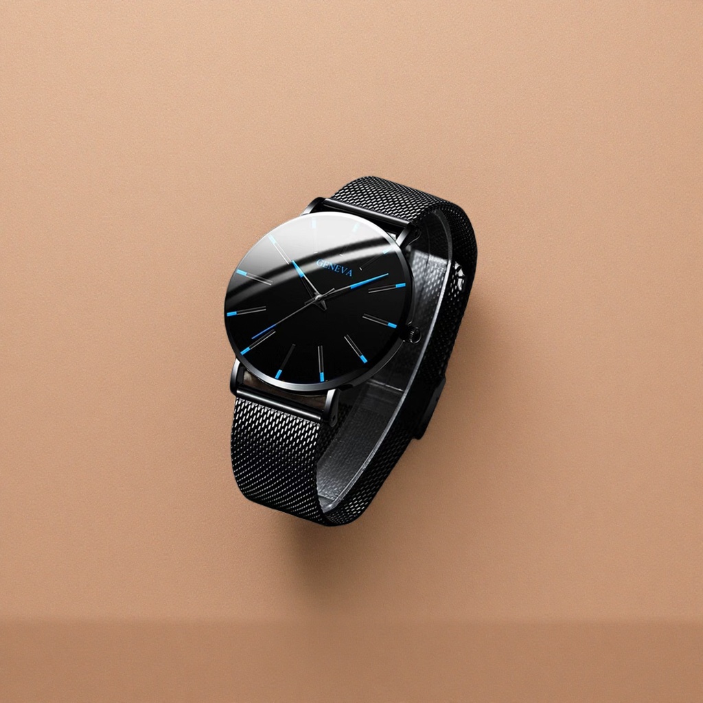 Black dial stainless steel mechanical business dress wristwatch details Picture