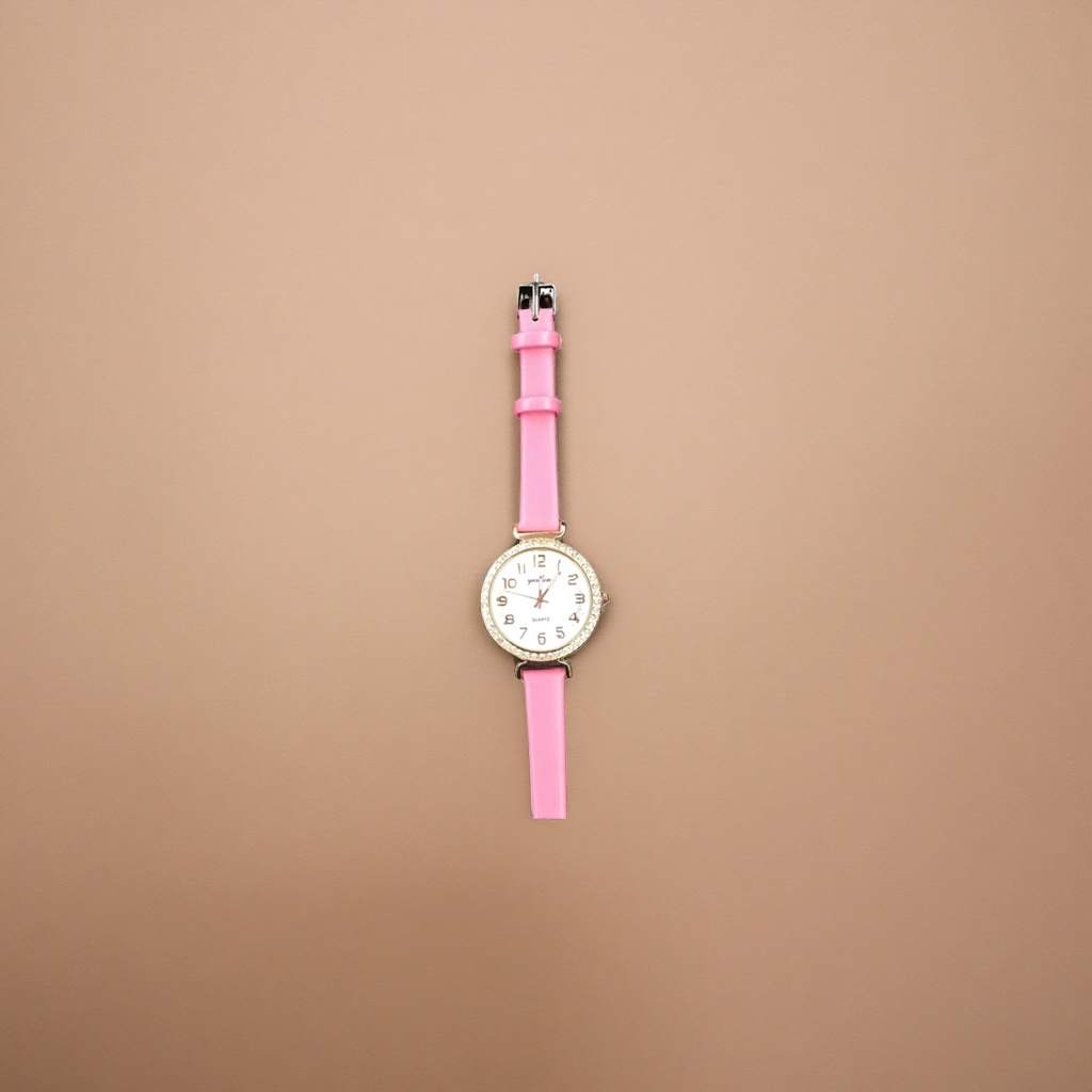 The pink strap quartz watch for women is fashionable, simple and versatile, with a light luxury style Specification image