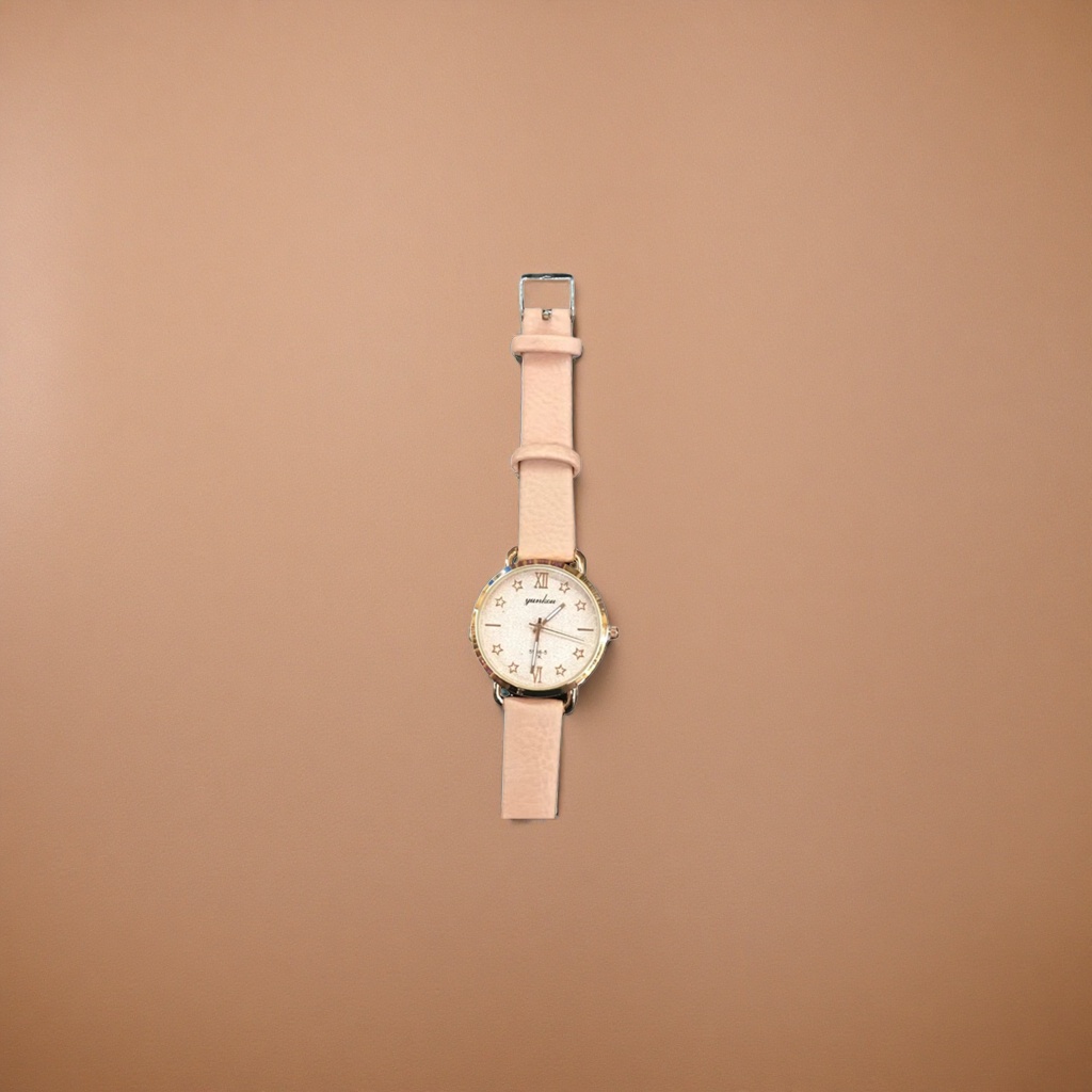 Pink strap quartz watch for ladies, a simple and fashionable, light luxury and trendy accessory details Picture