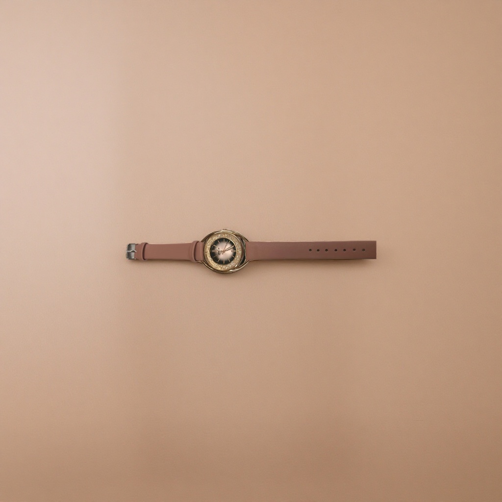The pink strap and gold diamond-encrusted ladies' watch exudes an exquisite, fashionable and light luxury style Specification image