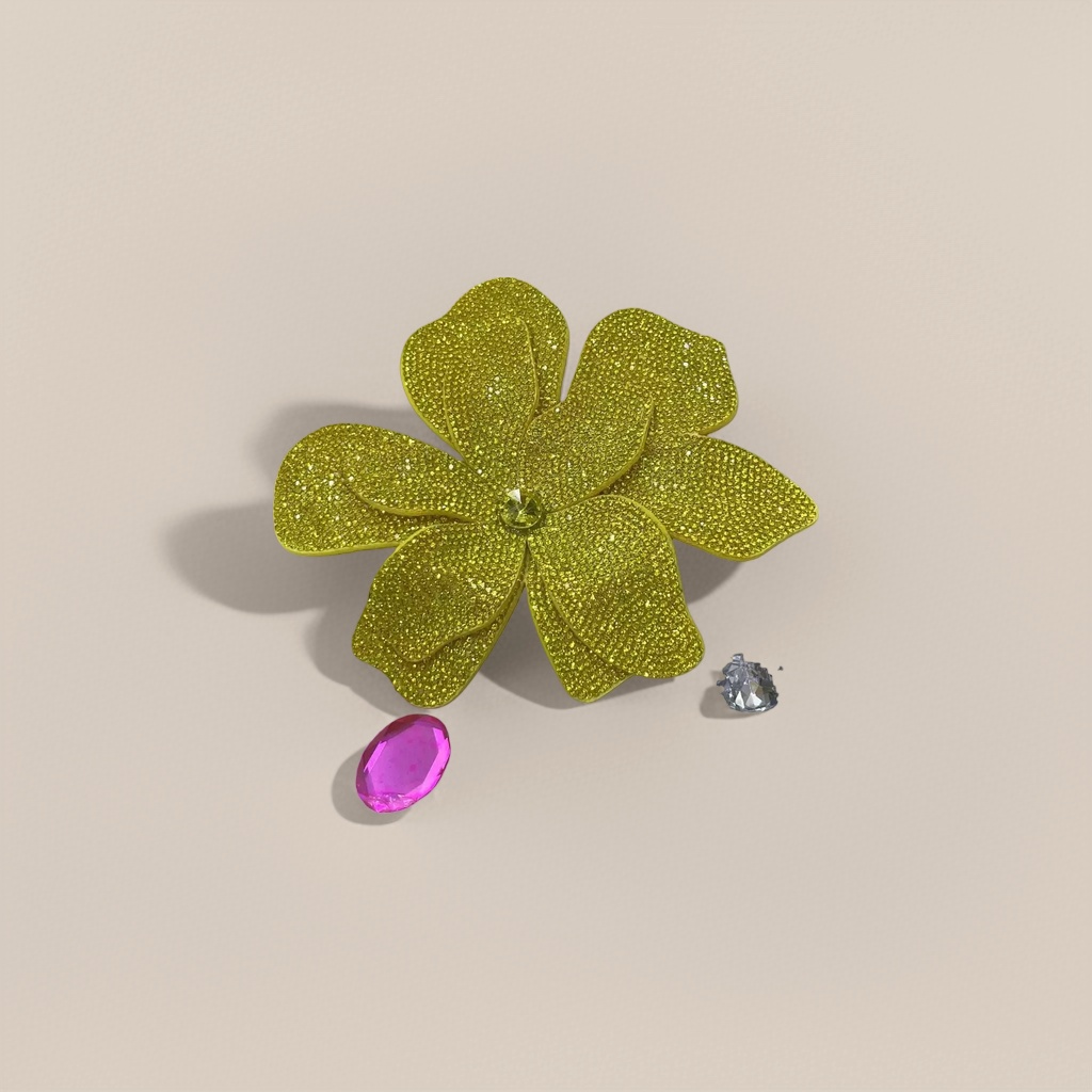 金色亮片花朵饰品产品图