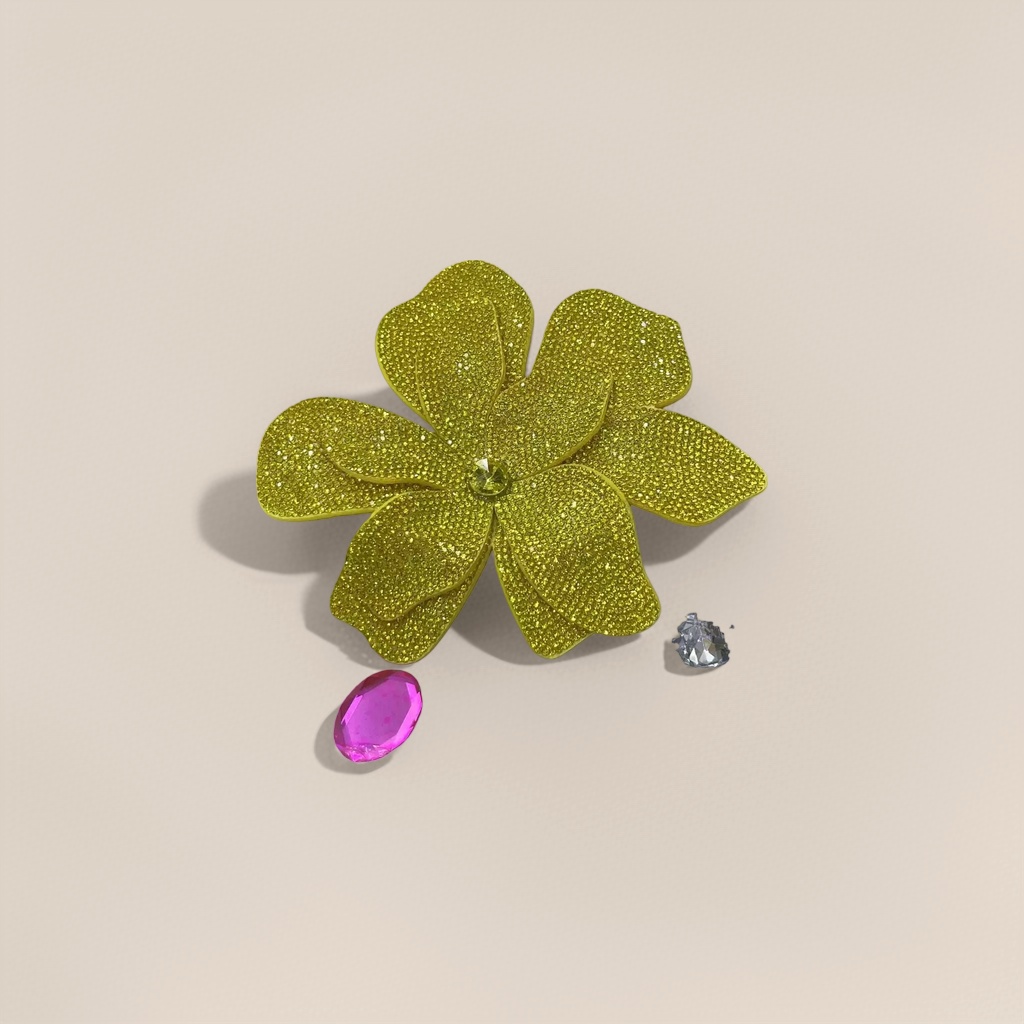 金色亮片花朵饰品细节图