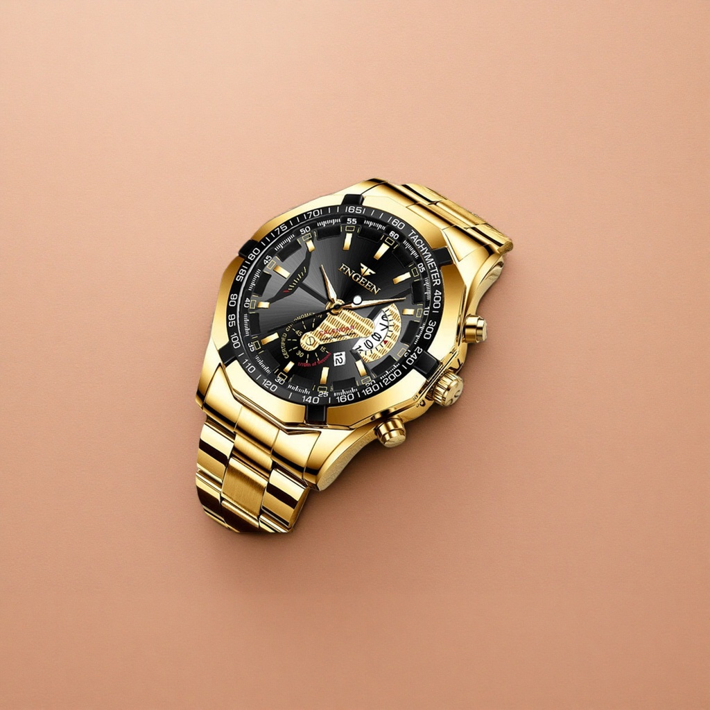 Gold simple and fashionable quartz watch for men's business and casual wear Application Scenario