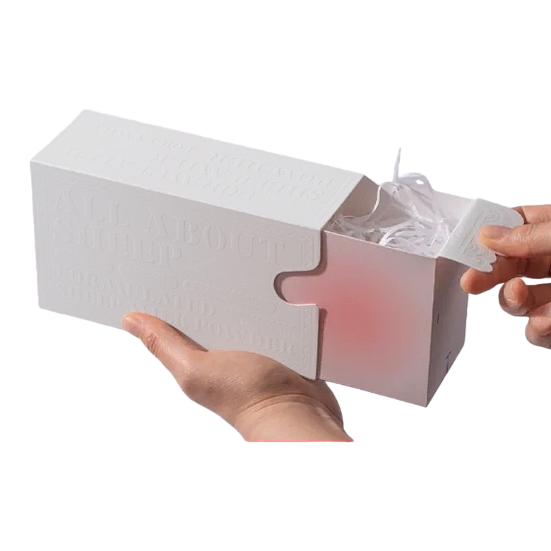 The white paper box packaging box can be opened by hand to reveal the filling inside Item Picture