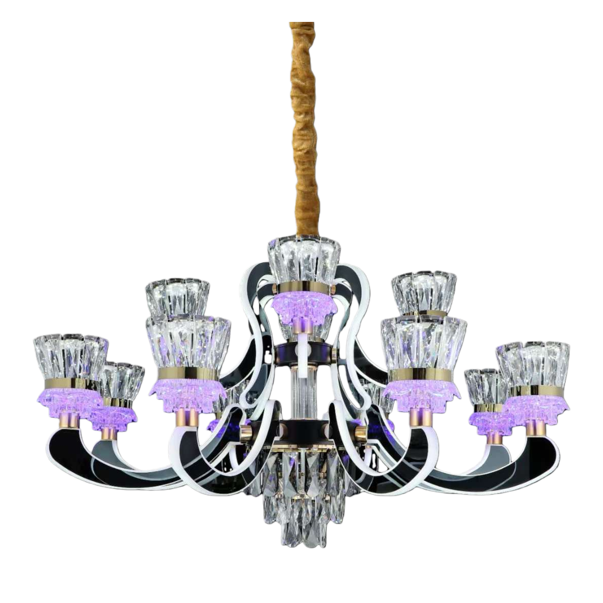 Modern and simple crystal chandelier, Nordic-style LED ceiling lamp for living room and bedroom Item Picture