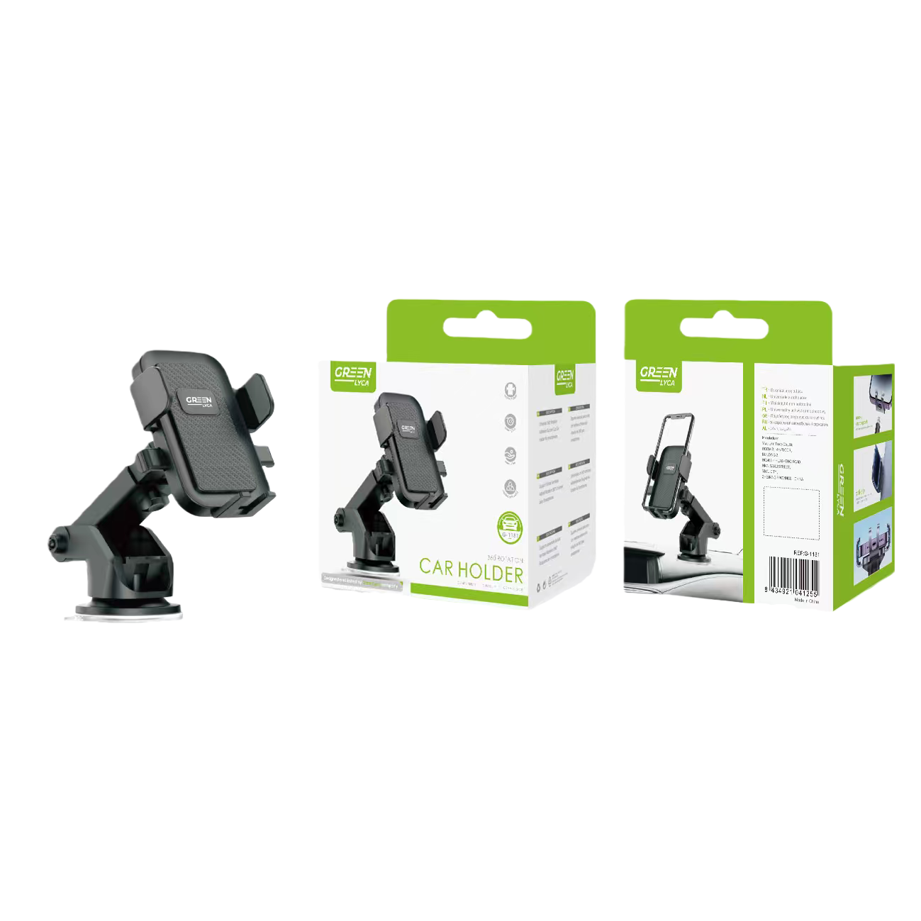 جهاز محمول محمول محمول على سيارة سوداء يعمل بشكل دائري ثابت على ارتفاع 360 درجة Item Picture