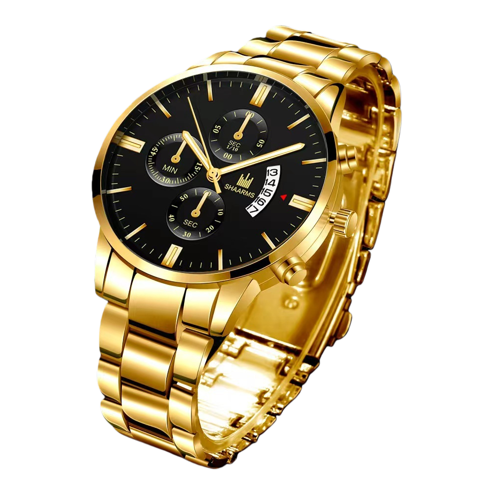 A simple and fashionable business and casual wristwatch for ladies in gold quartz Item Picture