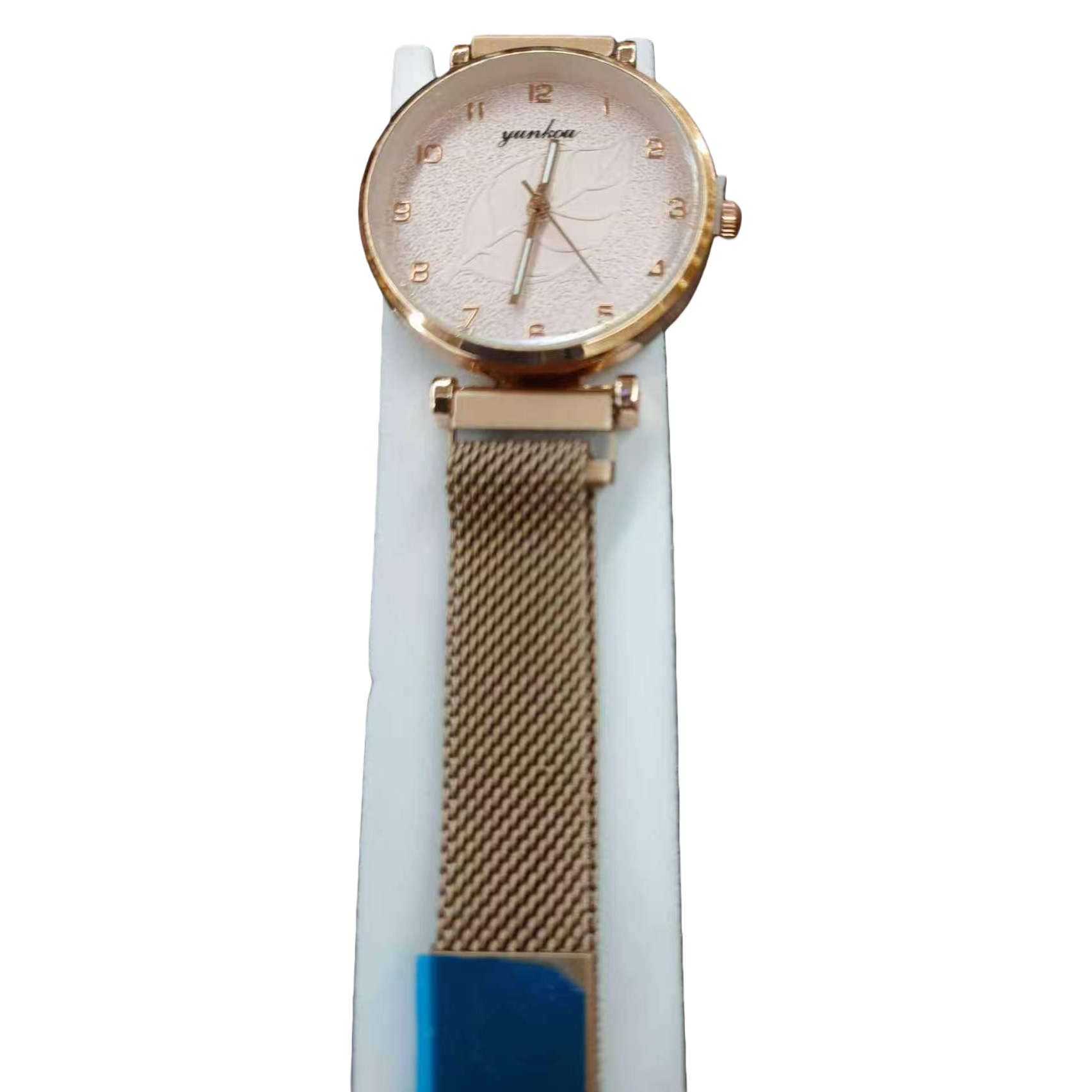 Золотые оболочки, белые циферблаты, часы с сеткой Item Picture