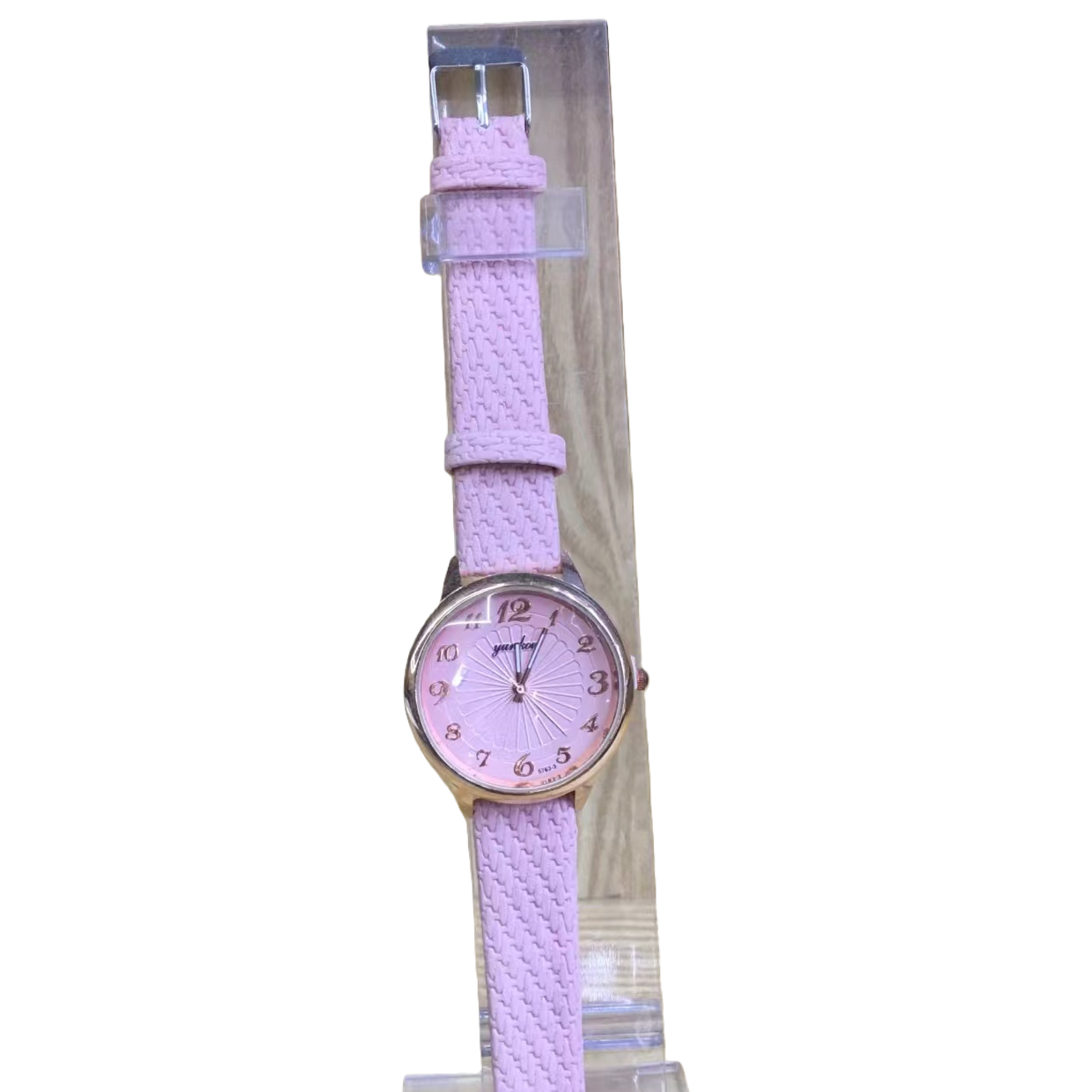 Pink strap quartz watch for women, simple, fashionable and light luxury wristwatch Item Picture