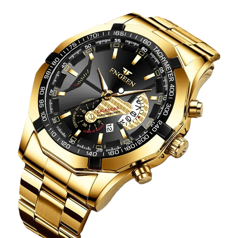 Gold simple and fashionable quartz watch for men's business and casual wear Item Picture
